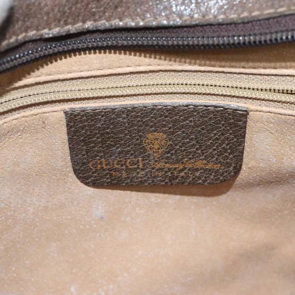 GUCCI GG Supreme Web Sherry Line Shoulder Bag PVC Beige 41 001 4085 Auth 93543 - Picture 15 of 16